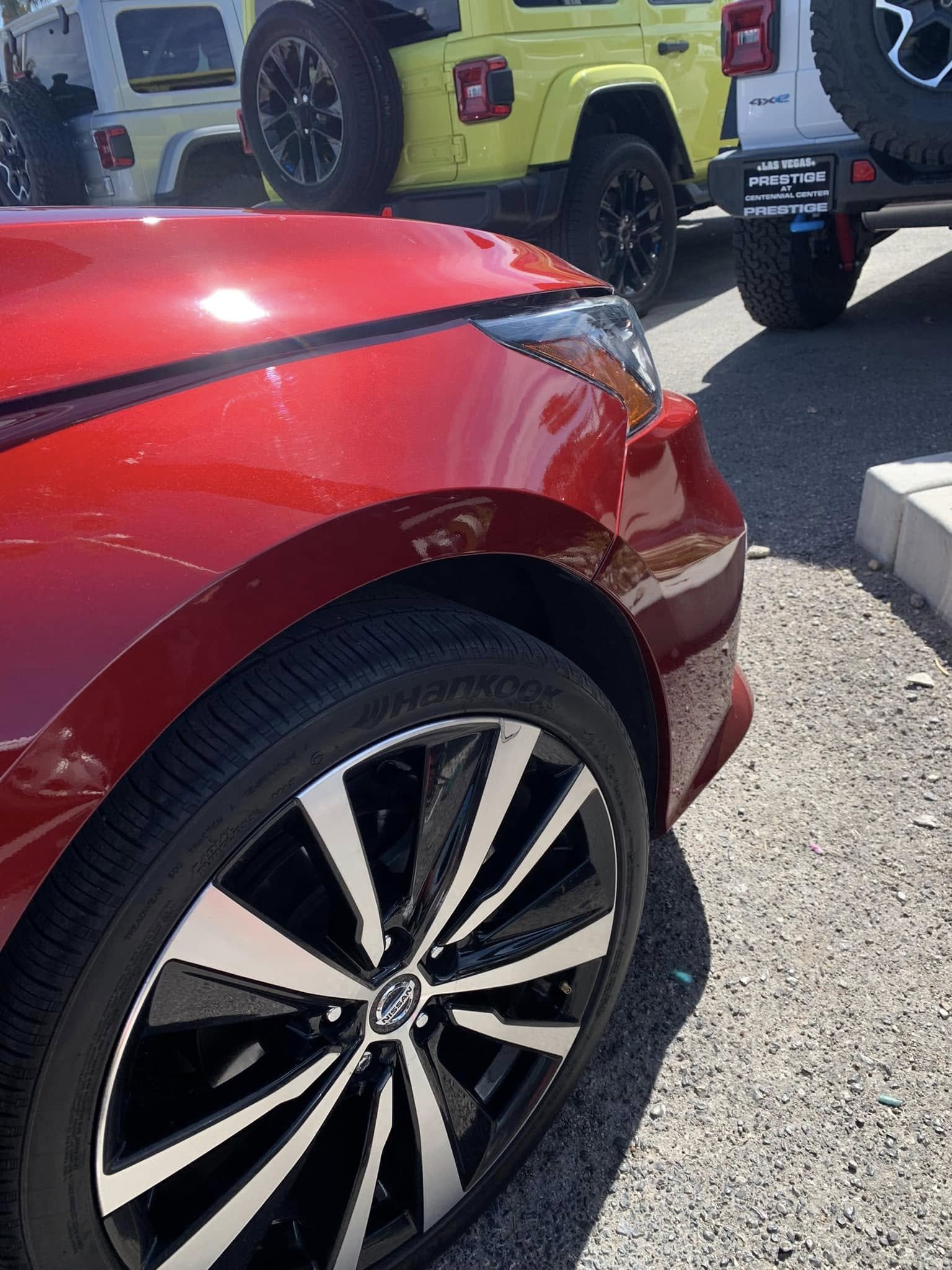 Vehicle after paintless dent repair