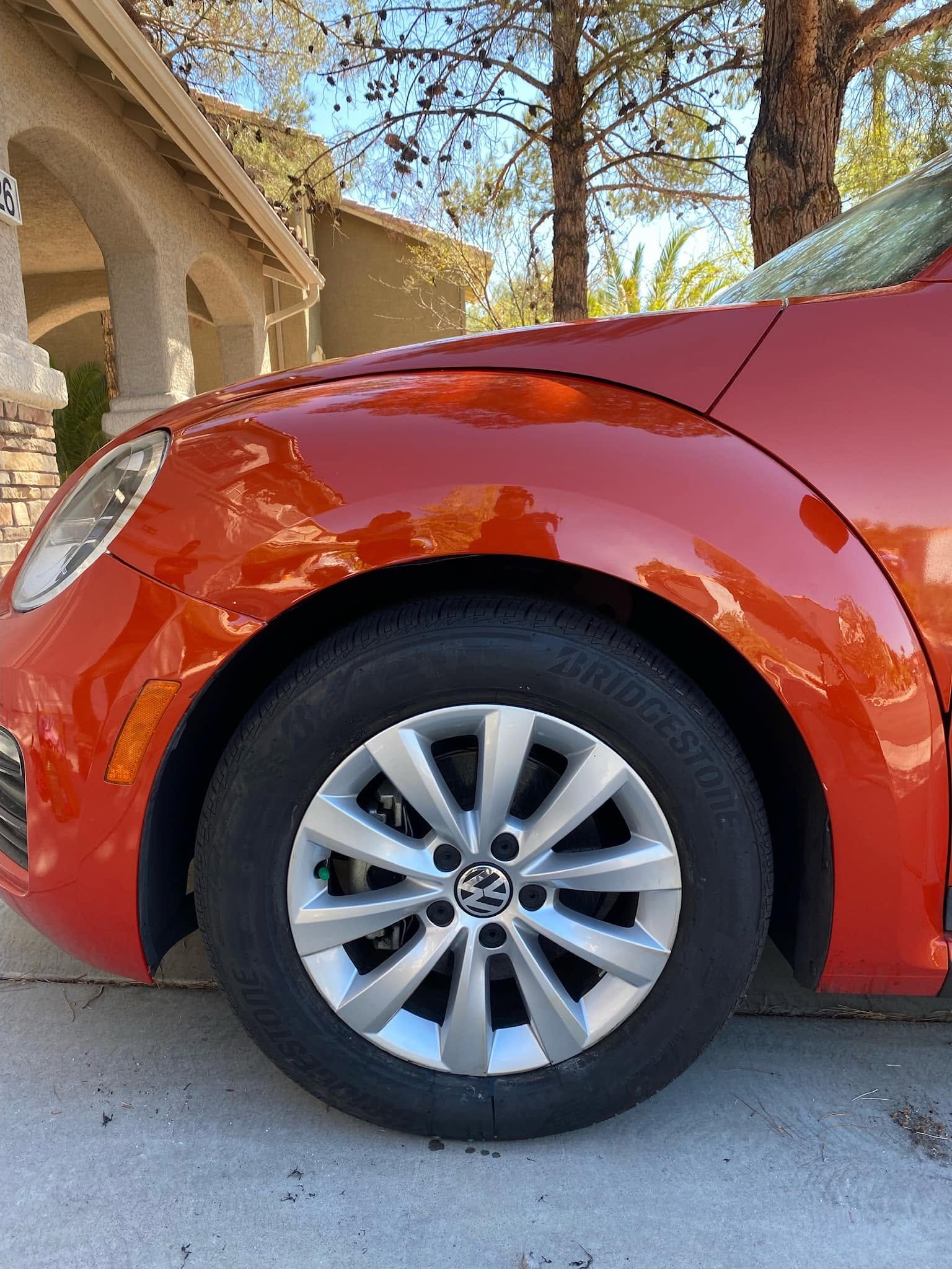 Car dent after repair