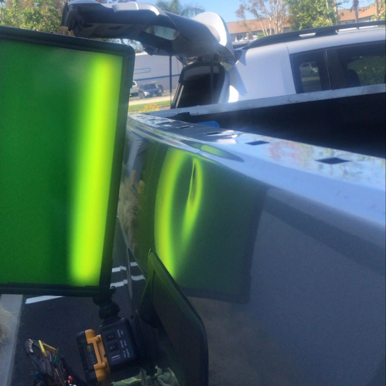 Vehicle dent before paintless repair