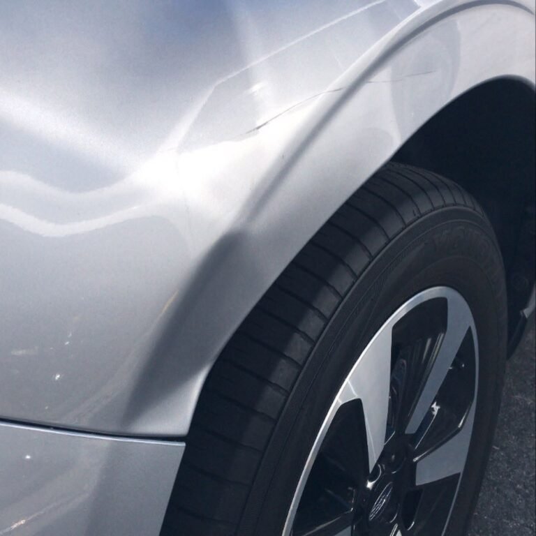 Hail damage dents on car before paintless dent repair Las Vegas